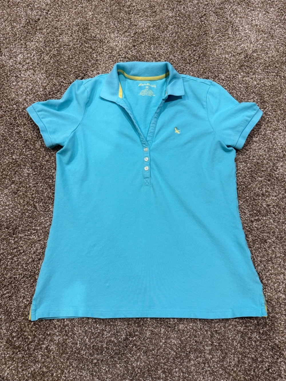 Eddie Bauer Turquoise Short-Sleeve Polo
